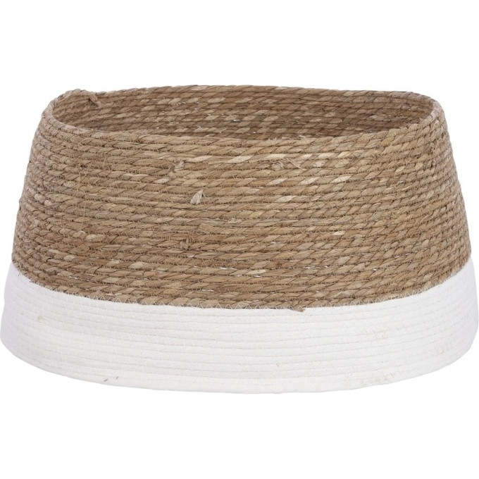 Джутовая корзина для елки коричневая с белой полосой 26*58 см 86499